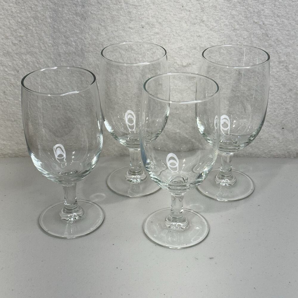 Cost Plus World Market Footed Goblet Entertaining Set Of 4 Water Wine 7” X 3”